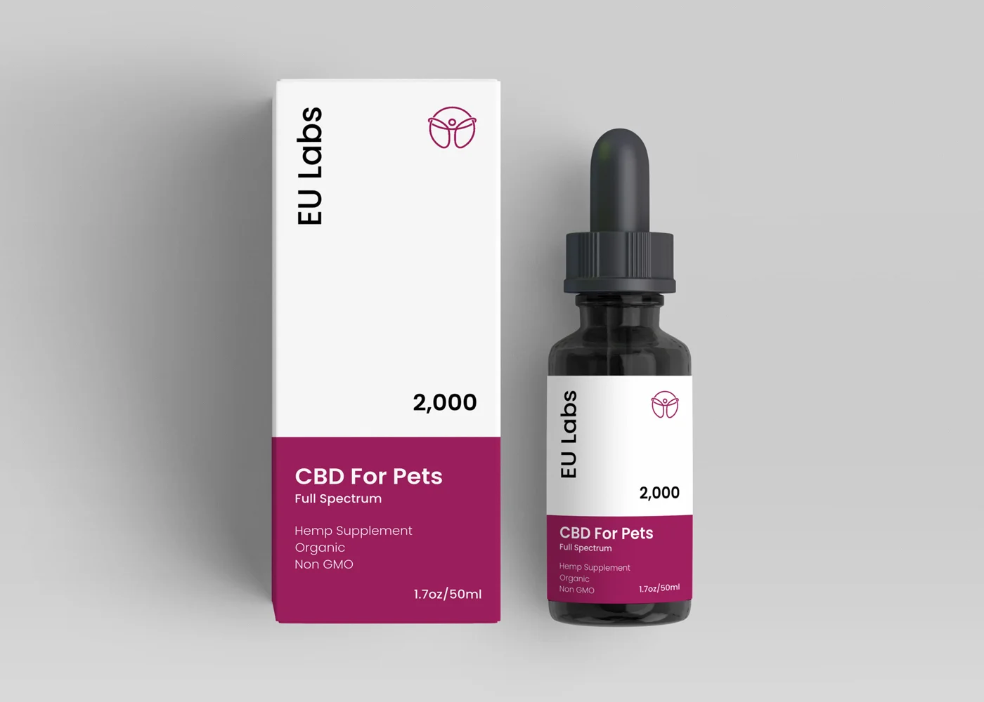 2000mg full-spectrum pet CBD oil bottle with dropper — CBD Oil Sunshine Coast