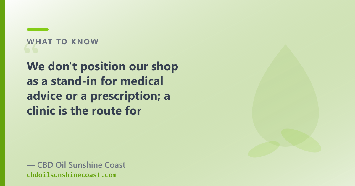Australian Access Clinics is a clinic for prescription medical cannabis; OTC CBD oil is a different product