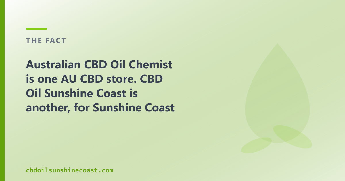 Australian CBD Oil Chemist is one AU CBD store; CBD Oil Sunshine Coast is another, for Sunshine Coast