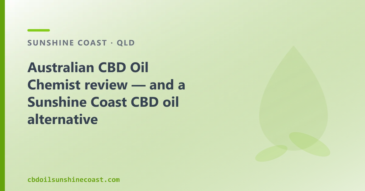 Australian CBD Oil Chemist review — an Australian CBD Oil Alternative