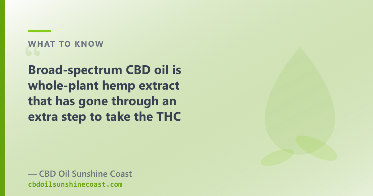 Broad-spectrum CBD oil is whole-plant hemp extract with the THC taken out, leaving the other cannabinoids and terpenes in place