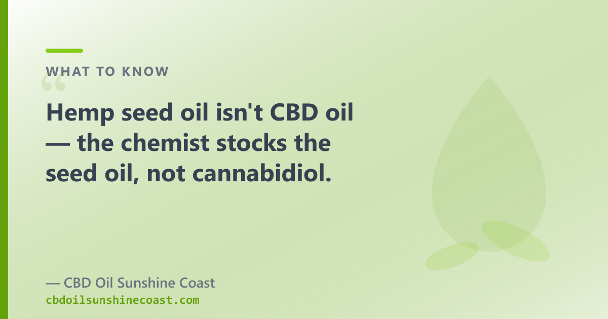 Hemp seed oil is not CBD oil