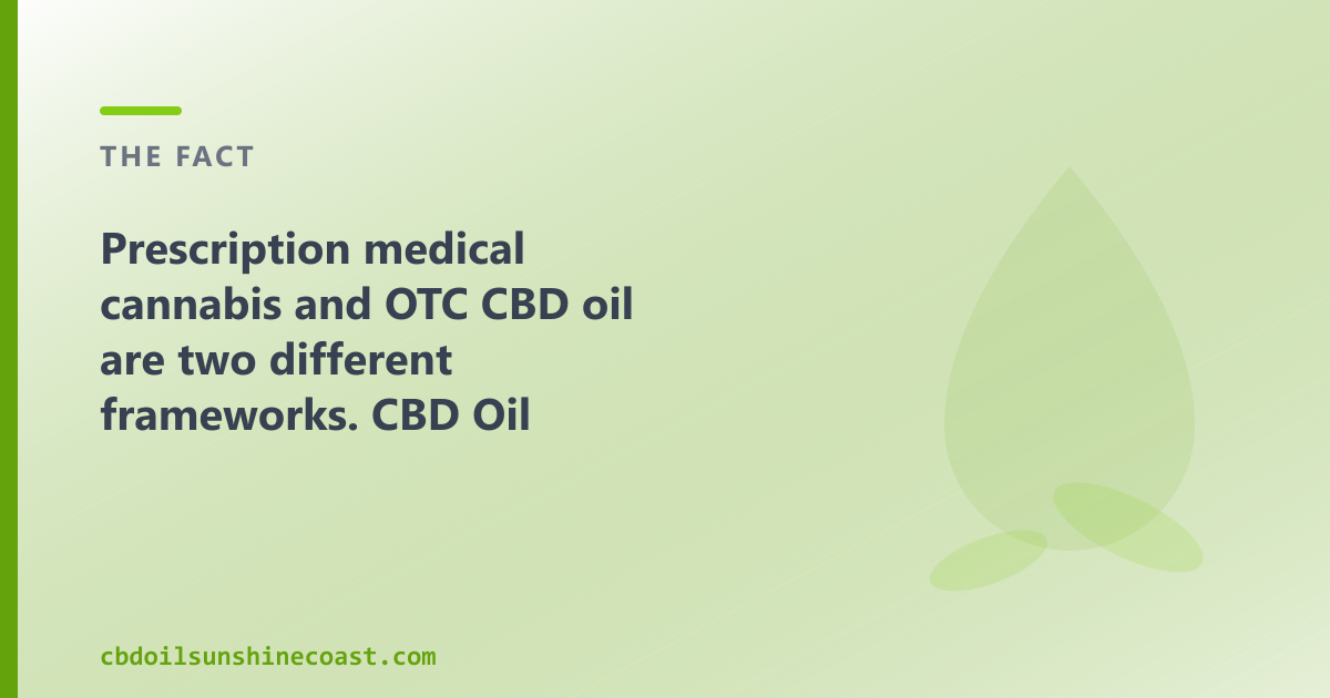 Prescription medical cannabis and OTC CBD oil are two different routes, for different needs