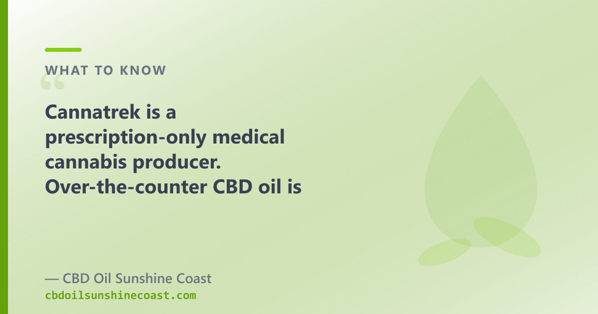 Cannatrek is a prescription-only medical cannabis producer; OTC CBD oil is a different route