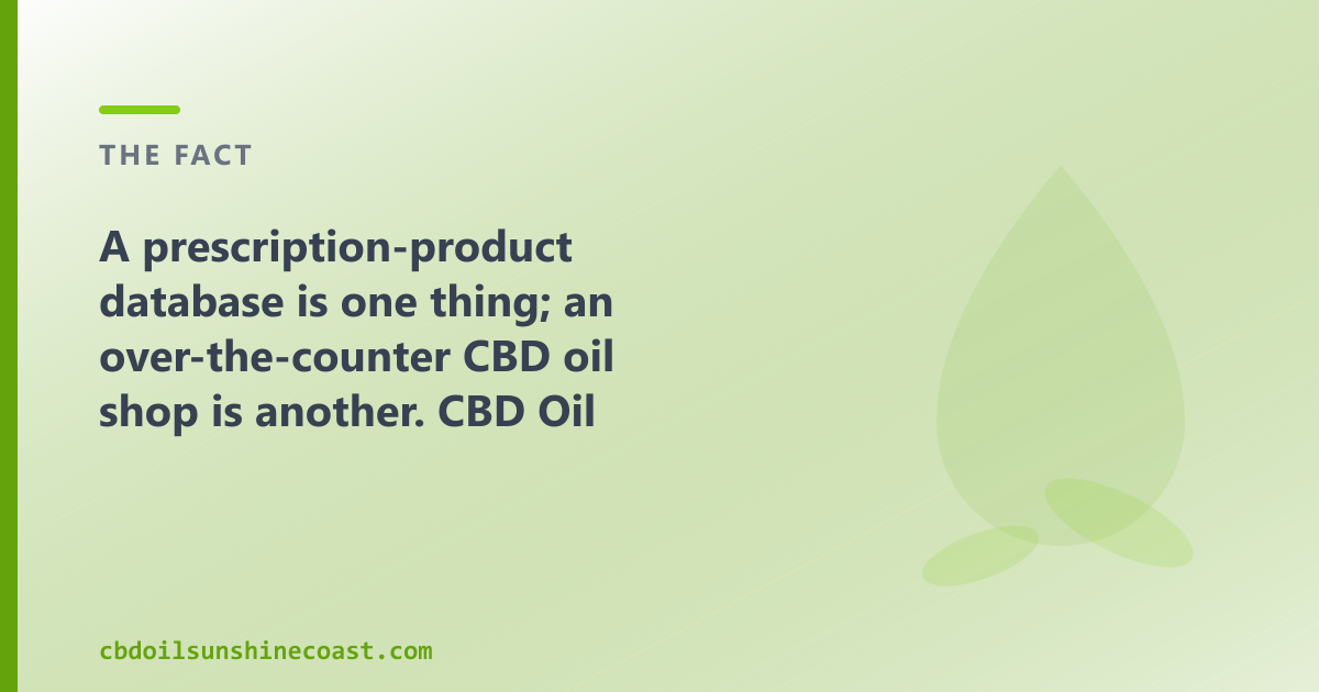 A prescription-product database and an OTC CBD oil shop are two different things