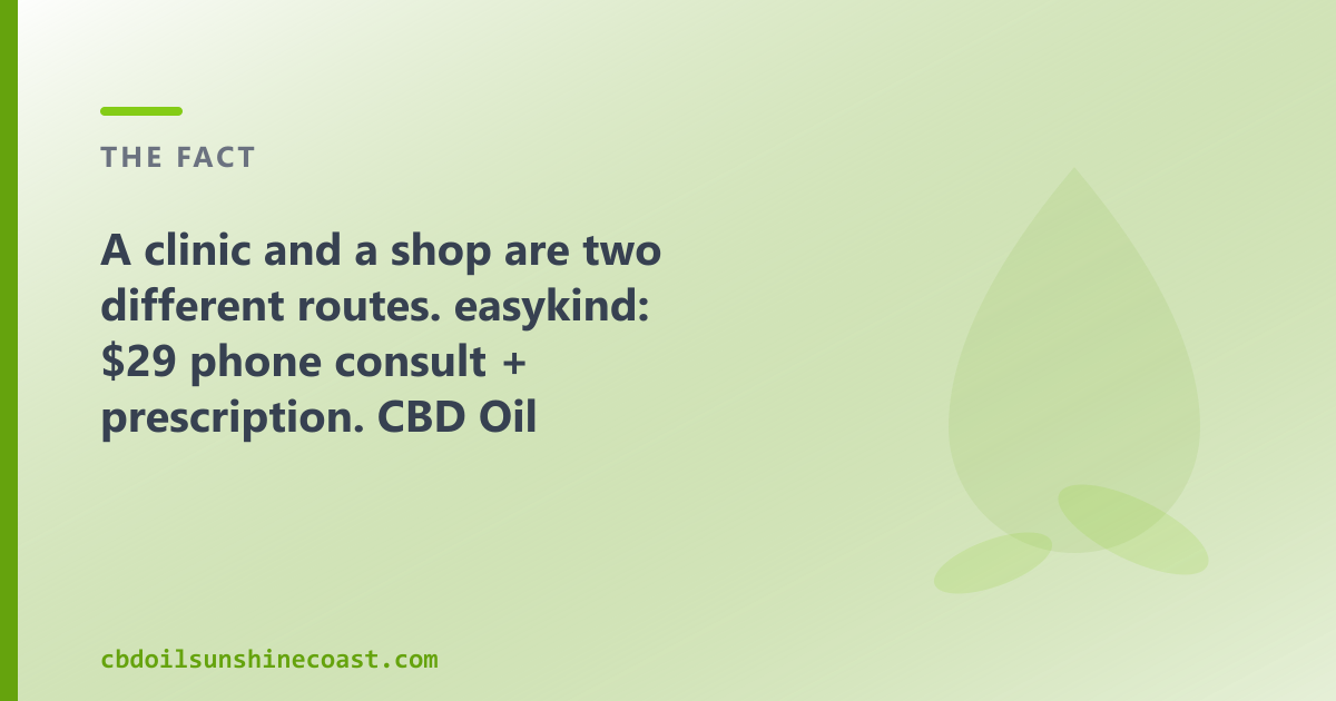 A prescription clinic and an OTC CBD oil shop are two different routes
