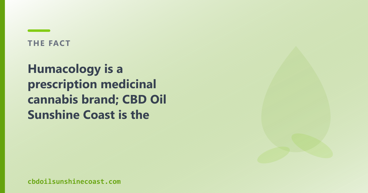 Humacology is a prescription brand; CBD Oil Sunshine Coast is the over-the-counter option for Sunshine Coast