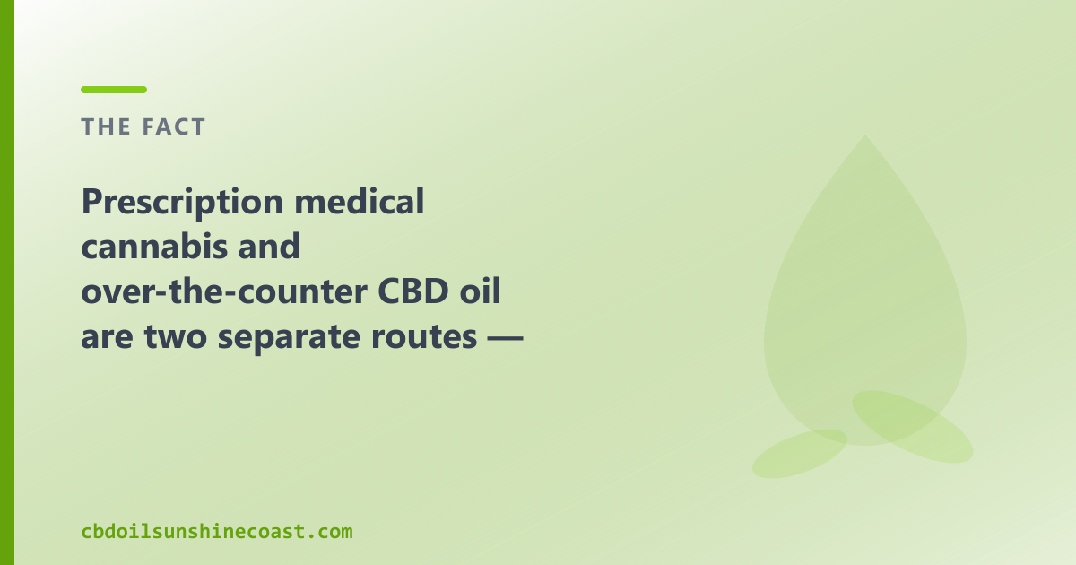 A prescription producer and an OTC CBD oil shop are two different routes