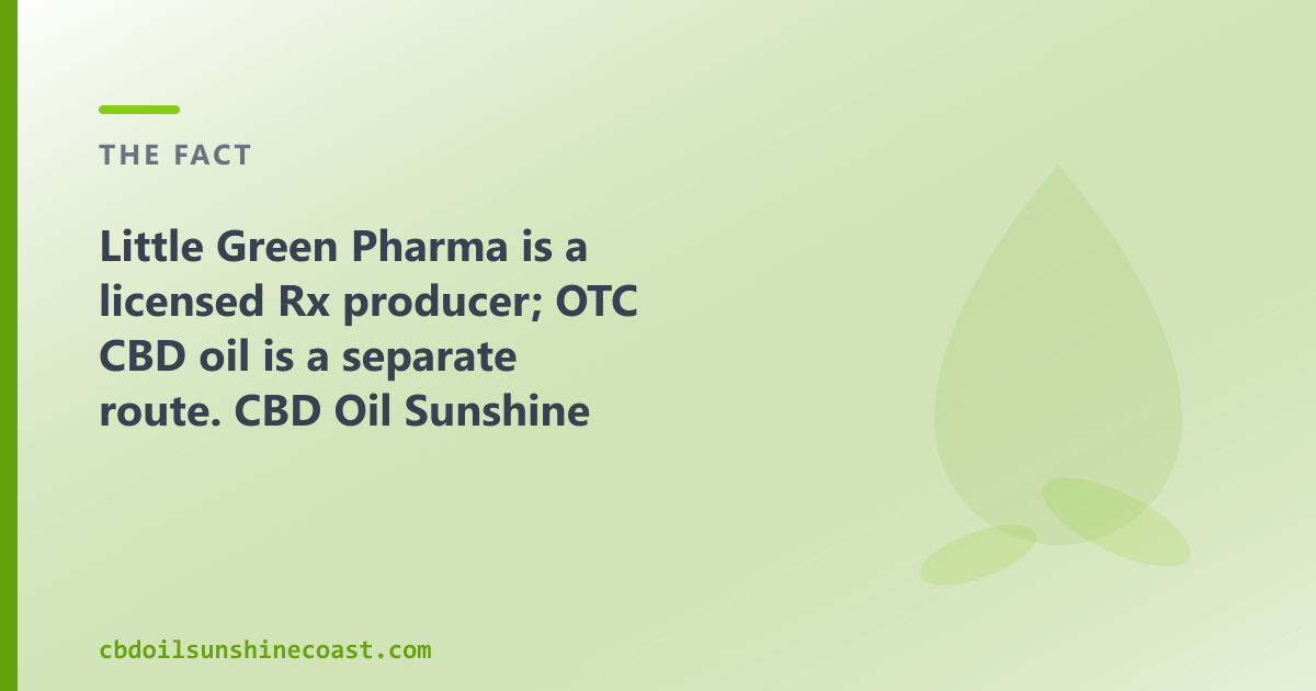 A licensed Rx producer and an OTC CBD oil shop are two different routes, for different needs